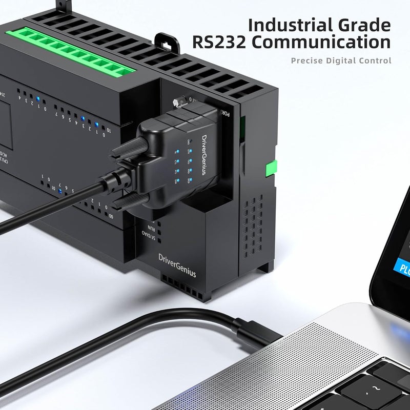 DriverGenius SerialPulseX USB to Serial RS232 DB9 Adapter Cable with 9 x LED Indicators - Prolific PL2303GC - Compatible with Windows 11, macOS 15, Linux (USB232A-E-A, 3ft/1m) - Image 4